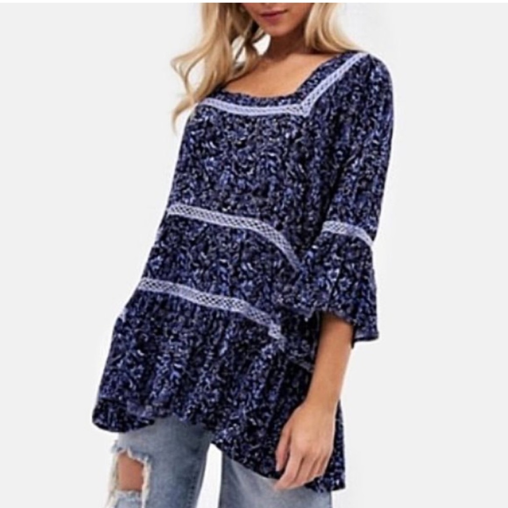 Free people vintage ruffle top size S